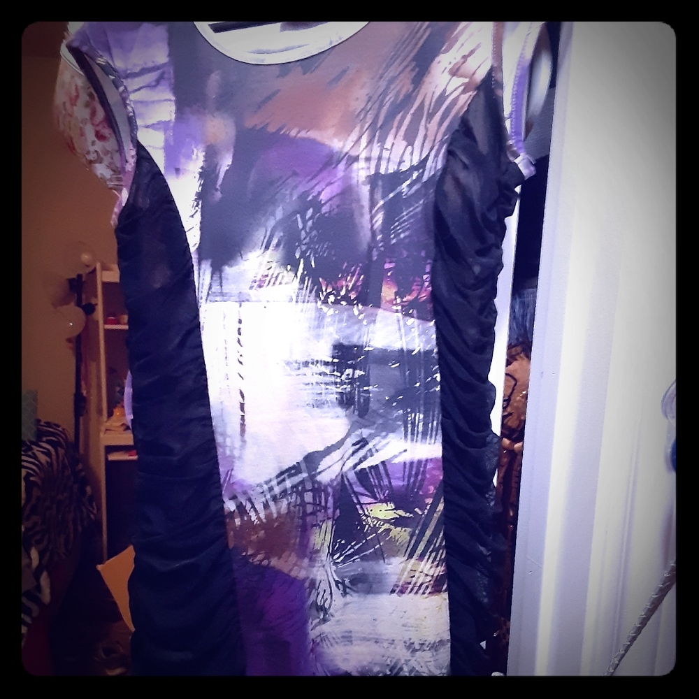 Dress with an beach scene